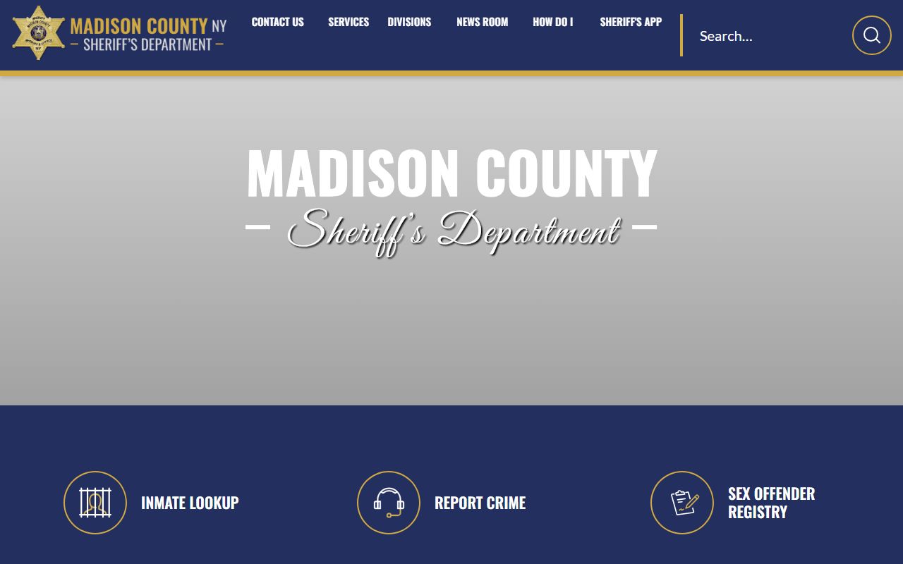 Madison County Sheriff's Office website for bench warrant inquiries