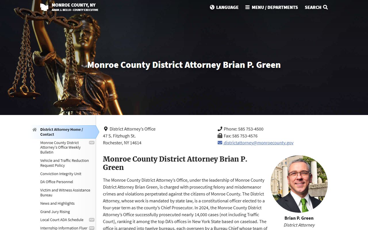 Monroe County District Attorney's Office for criminal case information