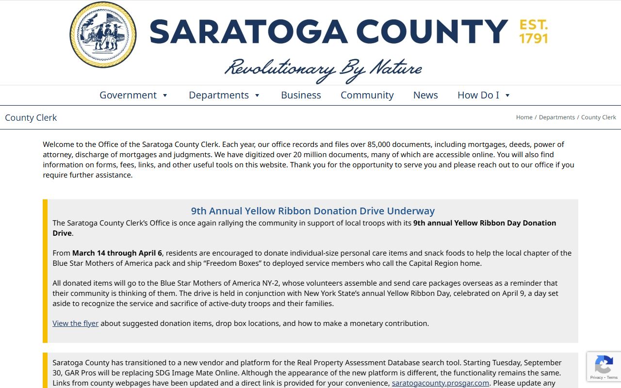 Saratoga County Clerk office information for bench warrant records